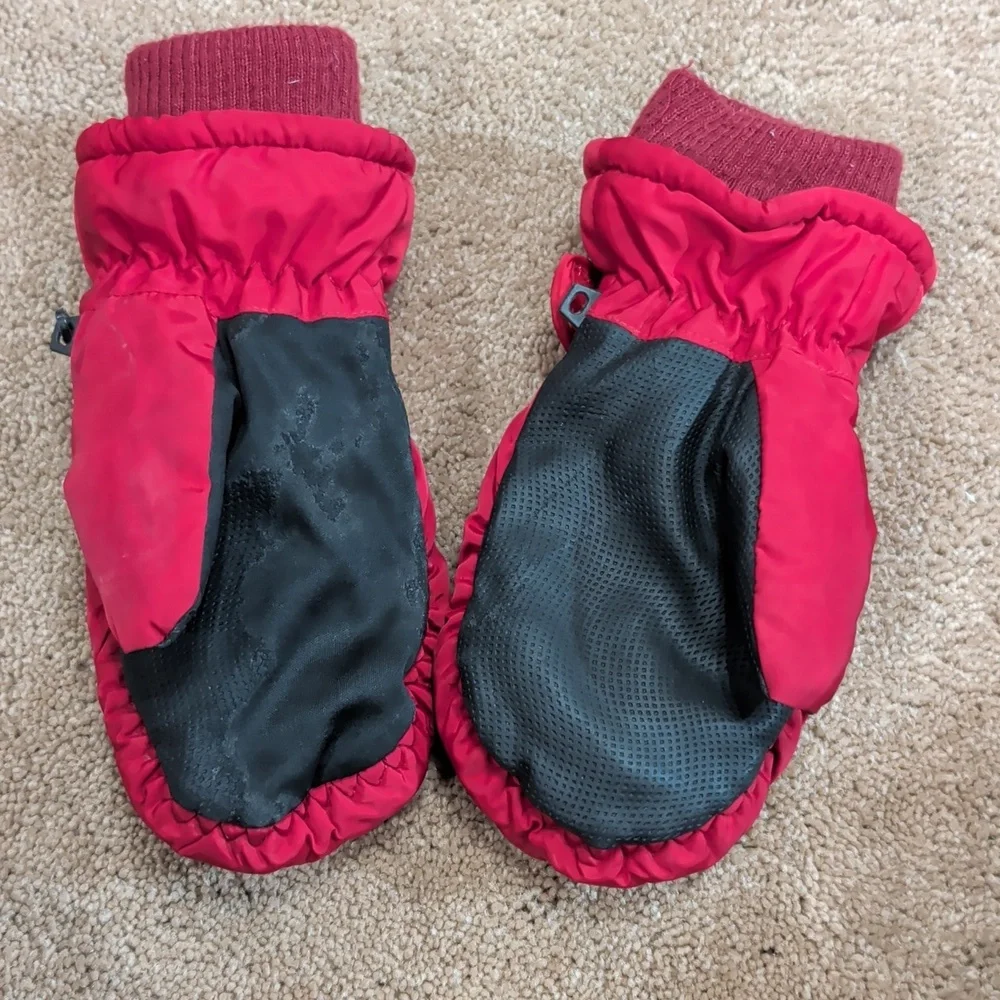 Red Dinosaur Kids Mittens